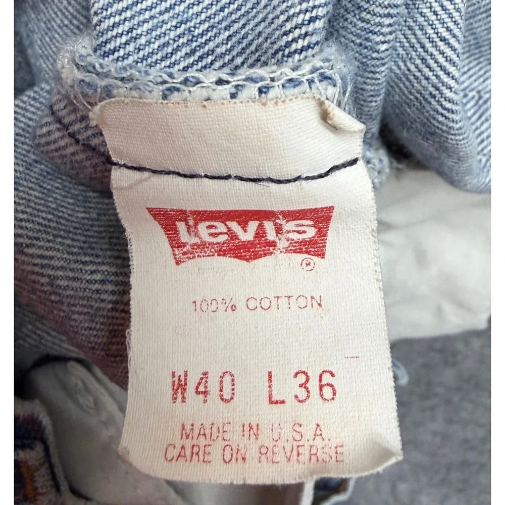 Vintage Levis 501XX Jeans Mens 40x36 Light Wash Straight Leg Button Fly USA 90s
